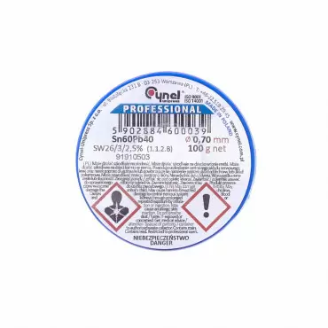 Припій Cynel Sn60Pb40 0.70 mm 100g (ПОС-60Ф) - Фото №2