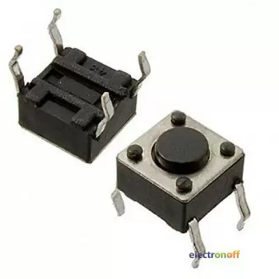 Тактовая кнопка SMD 6x6 h4.3, 4pin - Фото №1