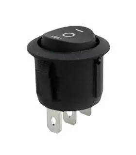 Переключатель on-off-on круглый, черный, 3pin (MIRS-103)